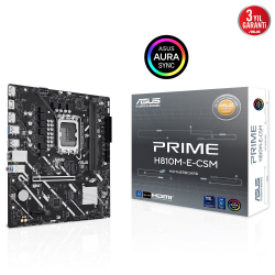 Asus Prime H810M-E-Csm Lga1851 Ddr5 6400 2Xdp Hdmi &Ccedil;Ift M2 Usb3.2 Aura Rgb Matx 